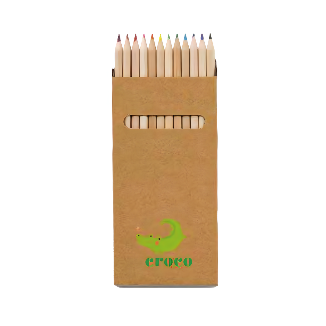   Caixa com 12 lápis de cor,  Croco